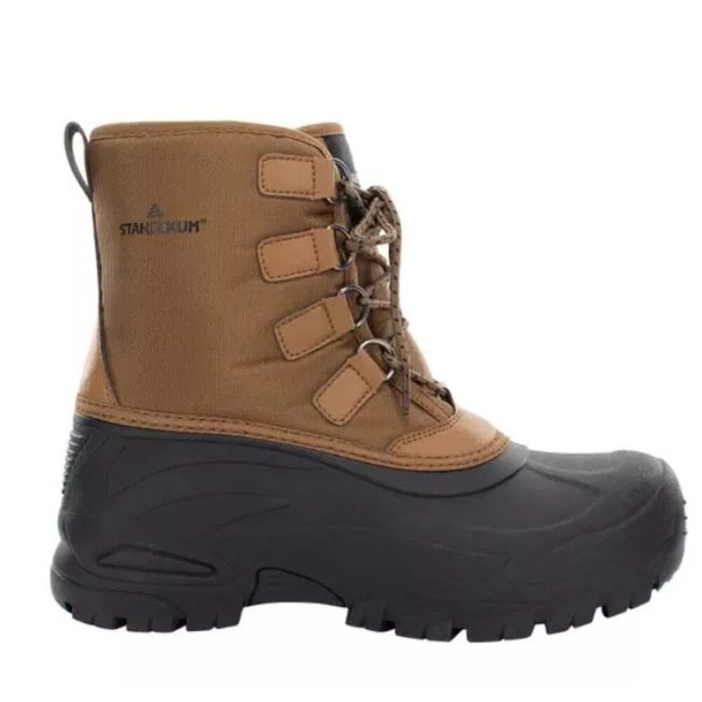 Staheekum Men's 9 Winter Snow Boots Waterproof Insulated Outdoor Faux Fur Brown